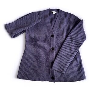 Athleta Layover Cardigan Nightfall Purple Wool Blend Medium #882501 Light Piling